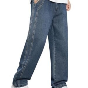 Loose Fit Light Wash Denim Pants
