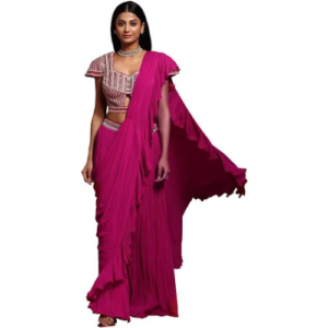 Silk Blend Palazzo Saree