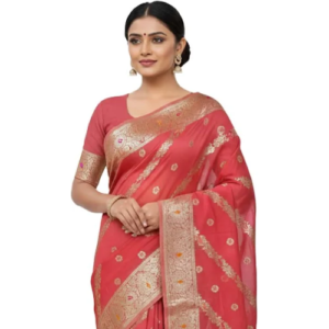 Pink Chanderi Saree