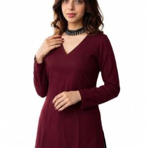 Short Kurti for Women V Neck Full Sleeve