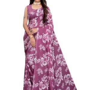 SIRIL Women's Floral Printed Georgette Saree