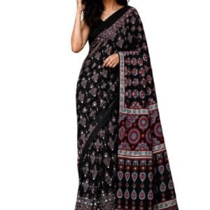 Gajji Silk Red Pallu Tassels Saree for Women
