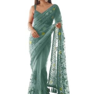 Women's Net Woven Design Saree