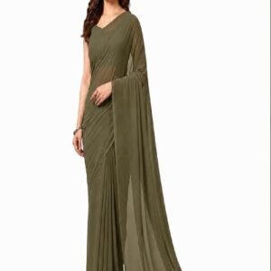 Women's Regular Plain Georgette Saree